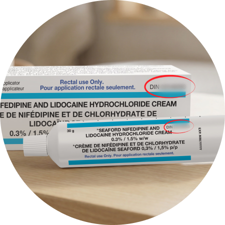 Where to find your DIN on Seaford Cream packaging